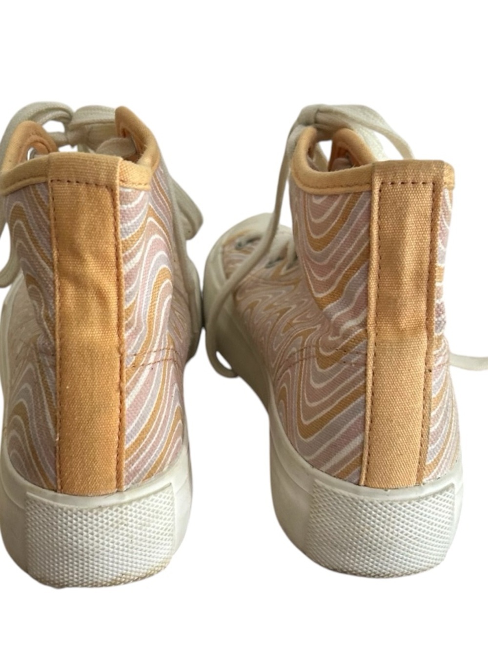 American Eagle Outfitters Peach Swirl High-Top Platform Sneakers - Picture 5 of 8